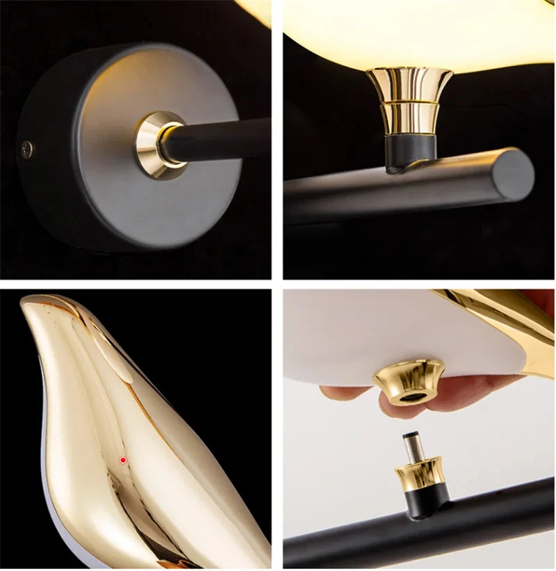 Modern LED Wall Lamp Magpie Bird Indoor Lighting