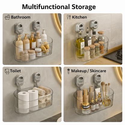 Wall Shelf Adhesive No Drill Kitchen Bathroom Storage Organizer