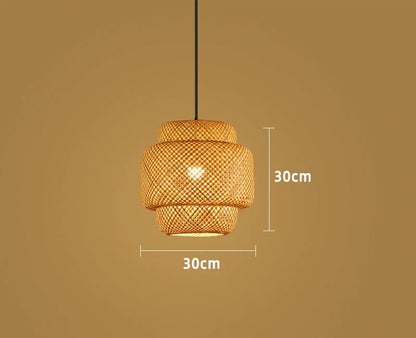 Natural Bamboo Pendant Lamp | Handwoven Rattan Light Fixture
