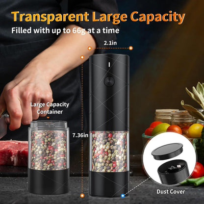 Salt Pepper Grinder Electric Rechargeable LED Light