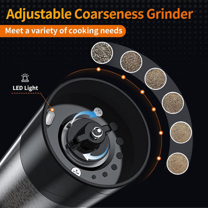 Salt Pepper Grinder Electric Rechargeable LED Light