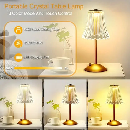 Vintage Crystal LED Desk Lamp