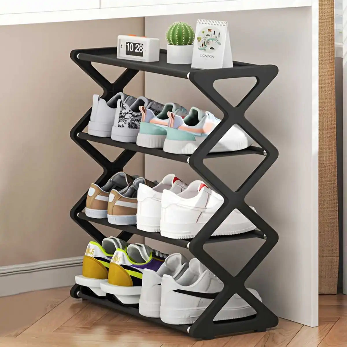 Hot 4-Tier X-Type Shoe Storage Rack