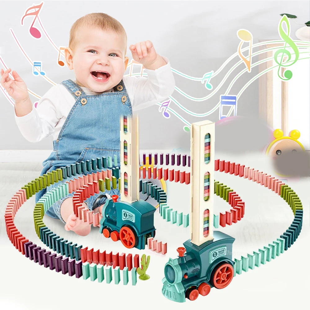 Domino Train for kids Automatic Laying Electric Car