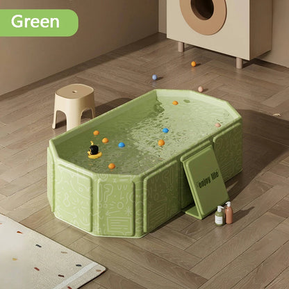 1PC Green and White Children's Portable Thick Folding
