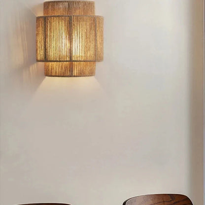RattanGlow | Handwoven Rattan Wall Lamp