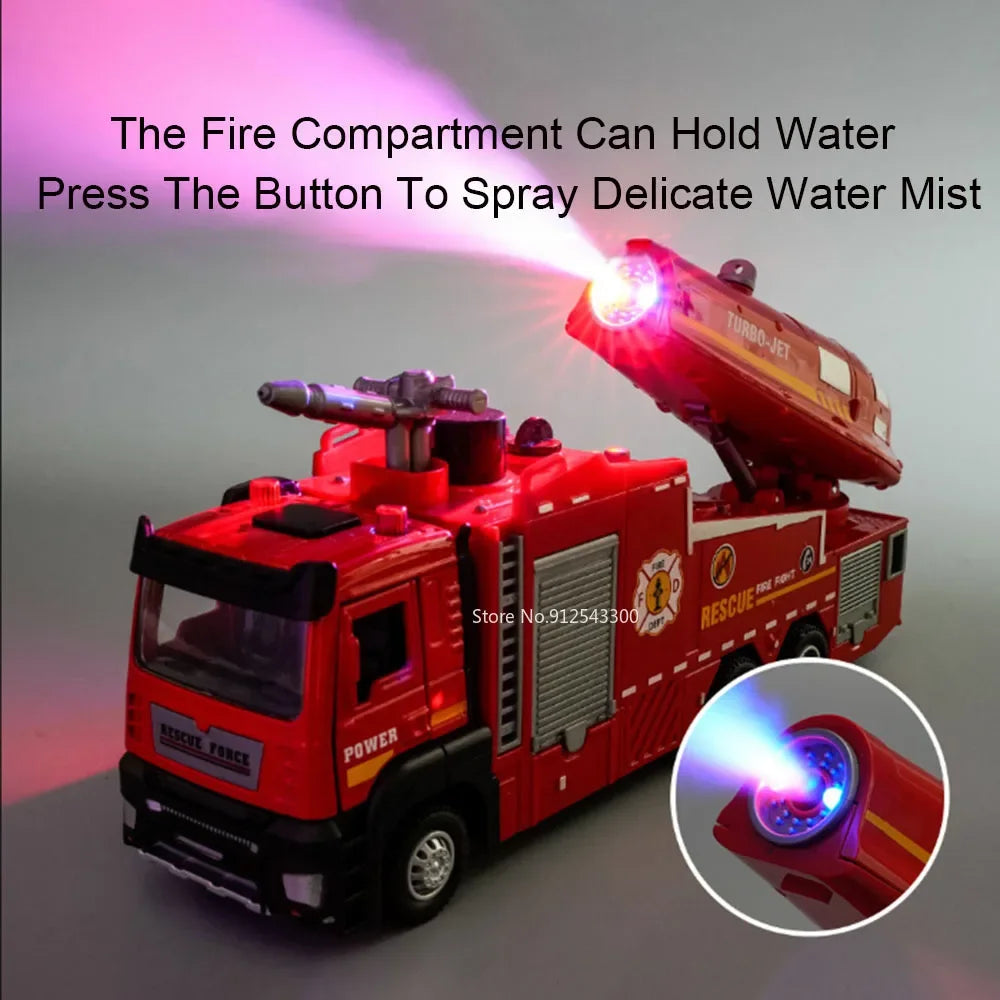1:32 Scale Water Spray Fire Truck Model Ladder
