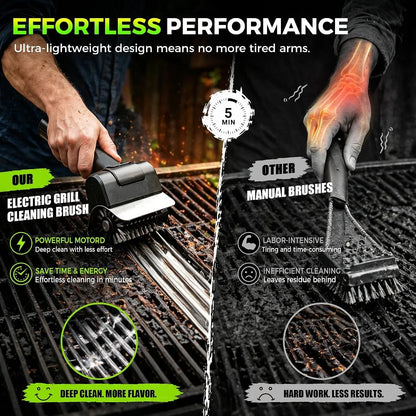 Portable Electric Grill Brush High Speed Handheld BBQ