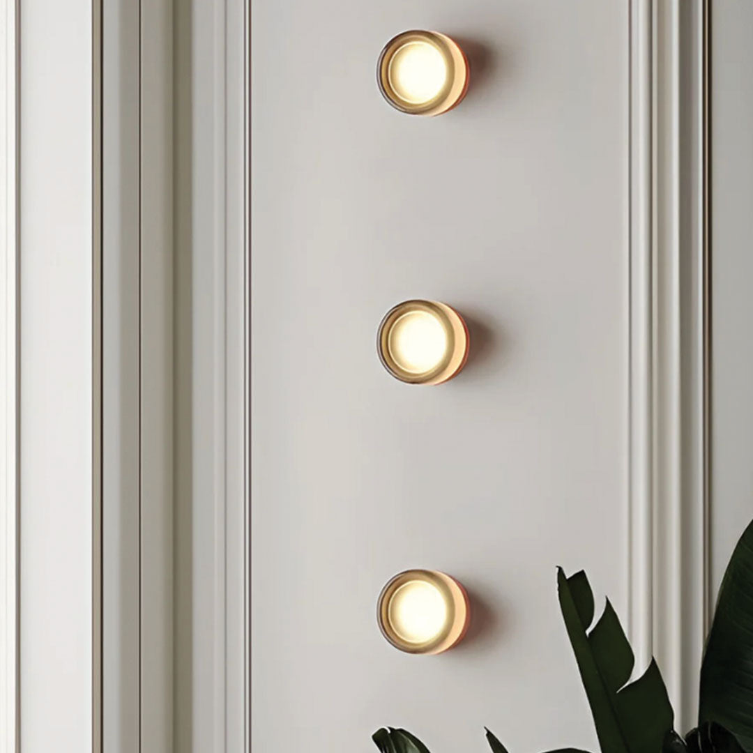 Applique Murale LED Dimple, Verre Texturé, Ø10-12cm