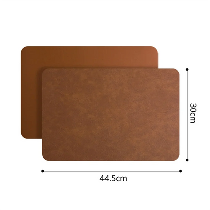 DuoMat | Double-Sided Faux Leather Placemats | Heat Resistant & Waterproof