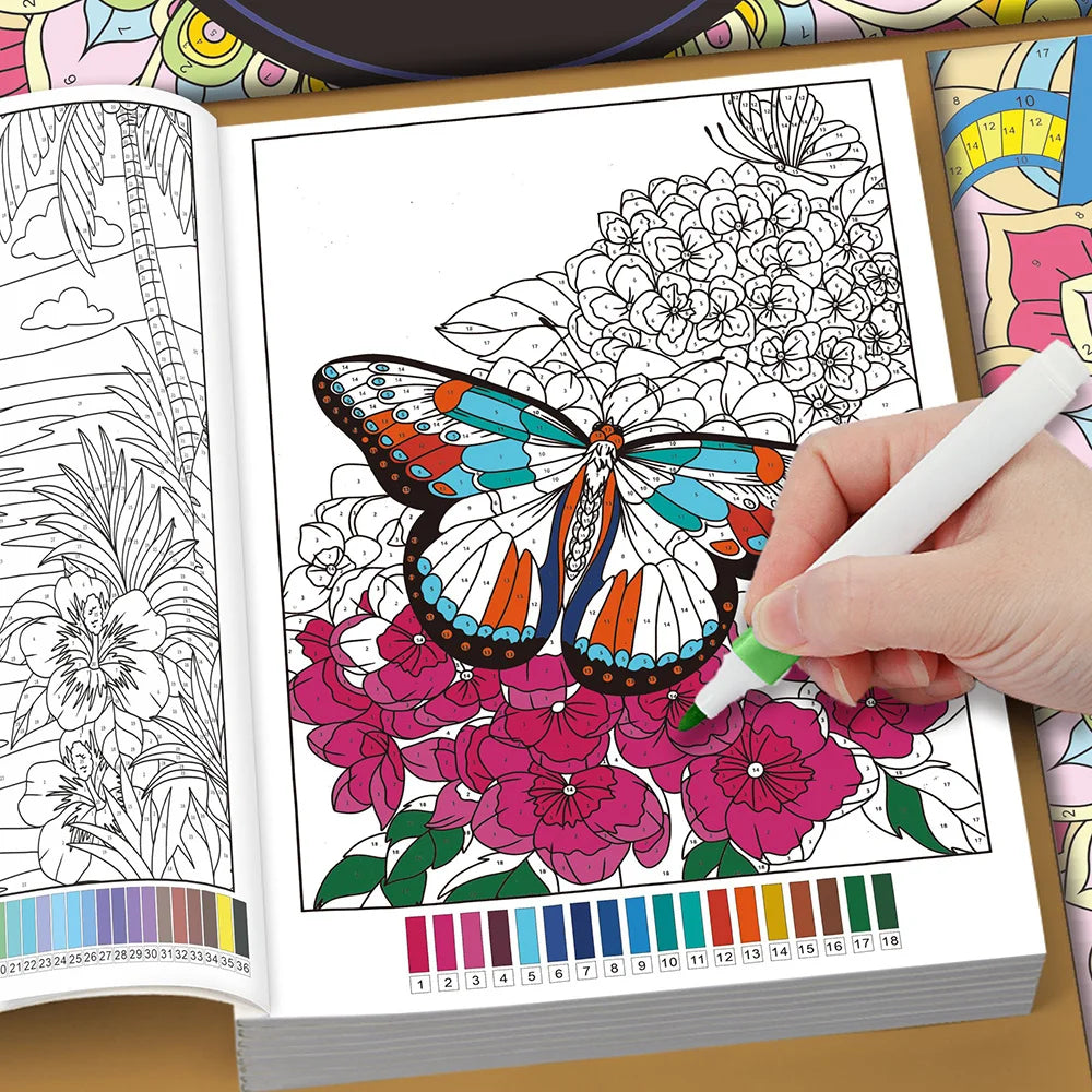 33 Themes Color by Number Book for Adults