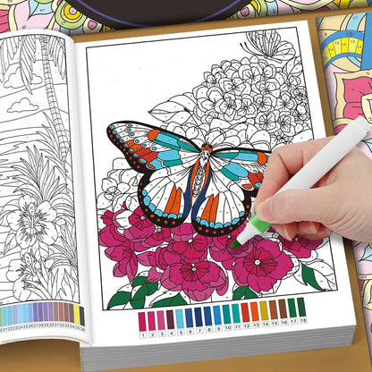 33 Themes Color by Number Book for Adults