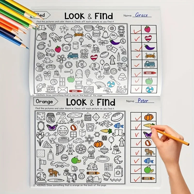 Children's Hidden Objects Coloring Book