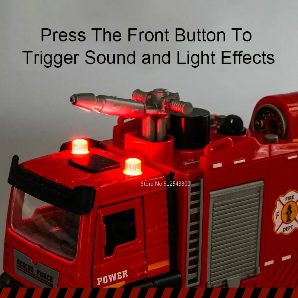 1:32 Scale Water Spray Fire Truck Model Ladder