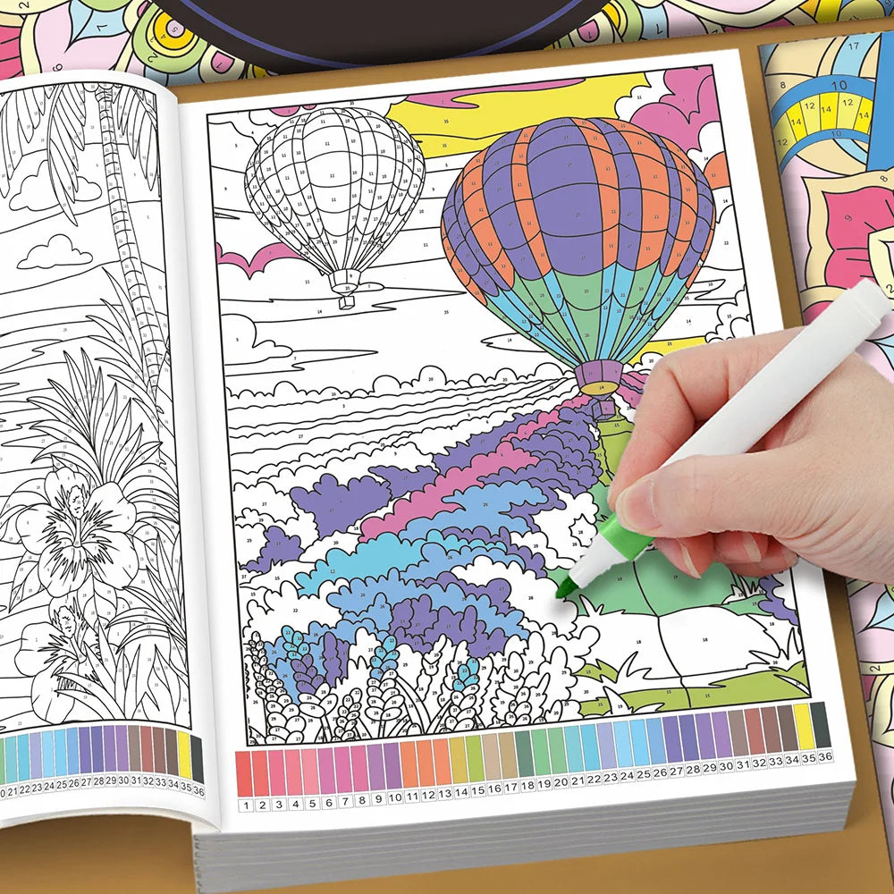 35 Themes Color by Number Book for Adults