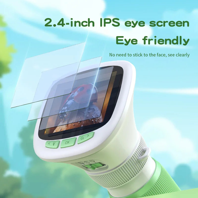 Children's Handheld Microscope with Rotating Focus and 2.4-Inch