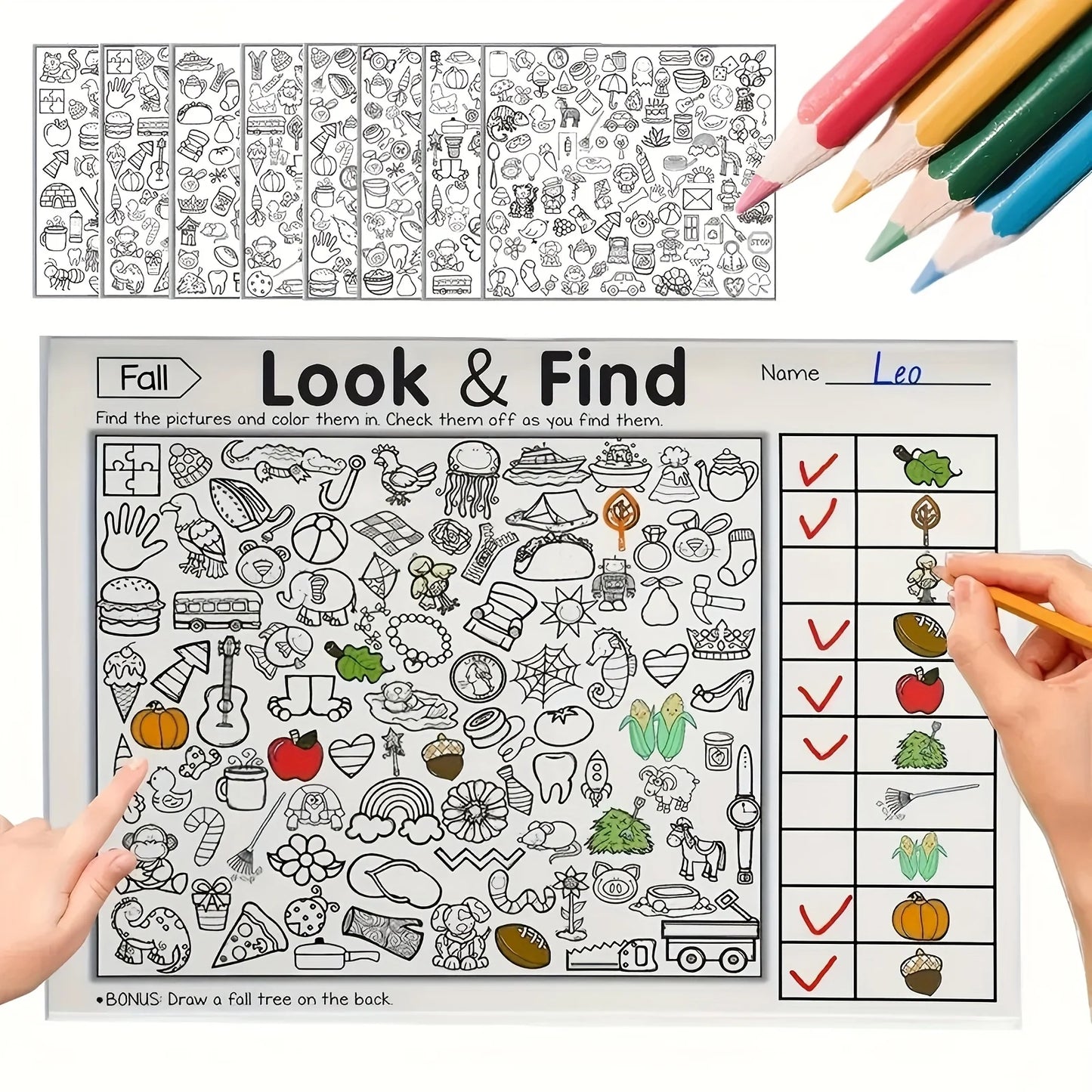 Children's Hidden Objects Coloring Book
