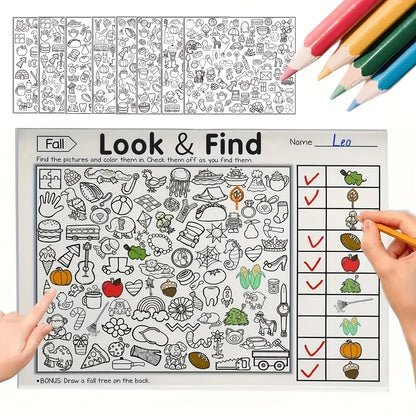 Children's Hidden Objects Coloring Book