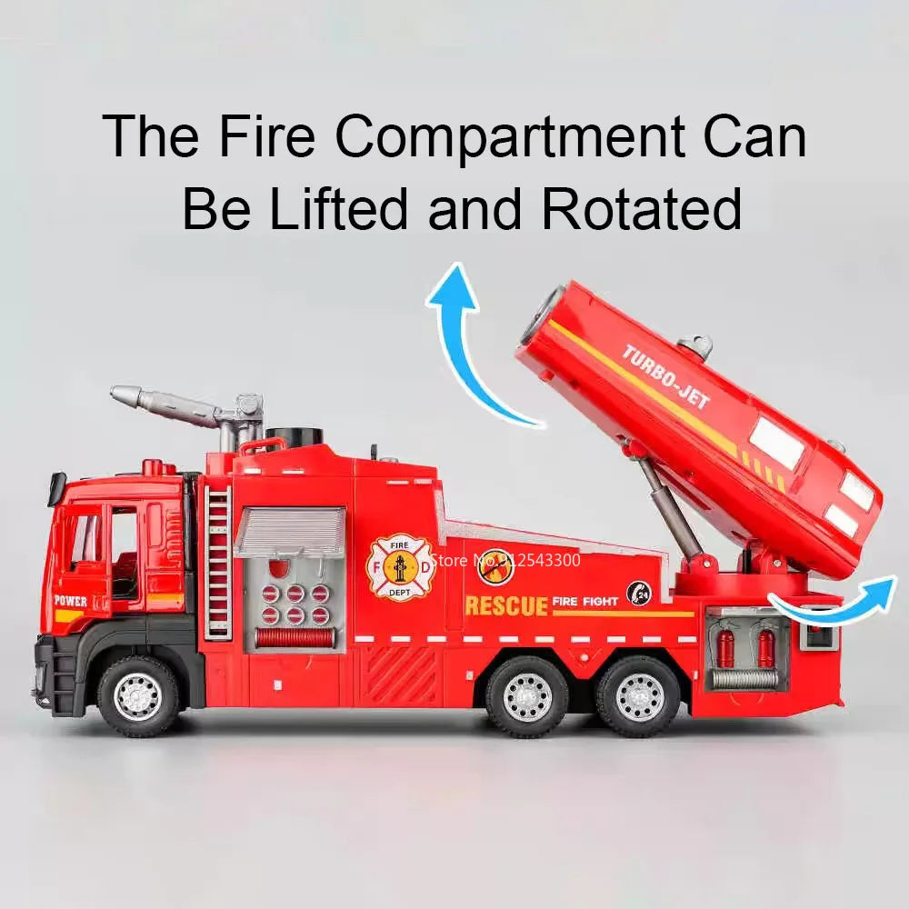 1:32 Scale Water Spray Fire Truck Model Ladder