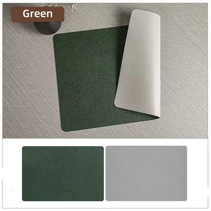 DuoMat | Double-Sided Faux Leather Placemats | Heat Resistant & Waterproof