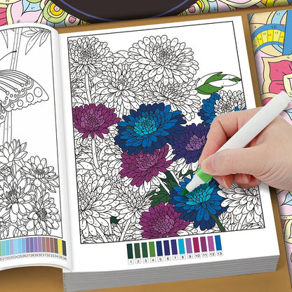 34 Themes Color by Number Book for Adults