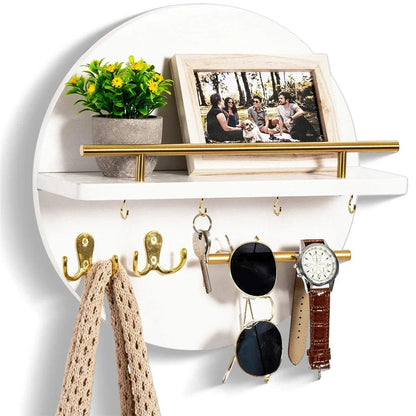 Round Wooden Key Holder | Stylish & Eco-Friendly Wall Organiser