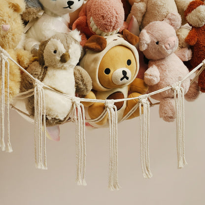 Hanging Toy Storage Hammock Macrame Organizer Stuffed Animals Decor