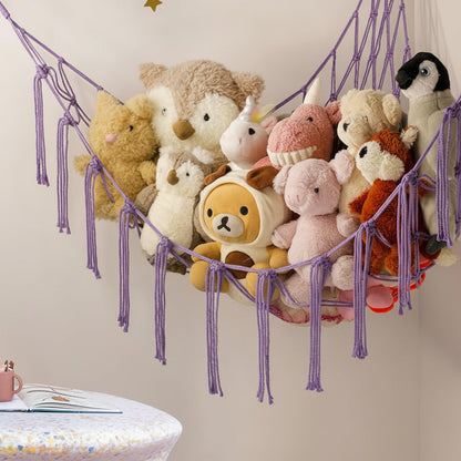 Hanging Toy Storage Hammock Macrame Organizer Stuffed Animals Decor