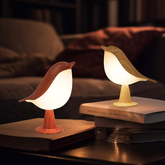 Table Lamp Bird Shape Wood Rechargeable Accent Light
