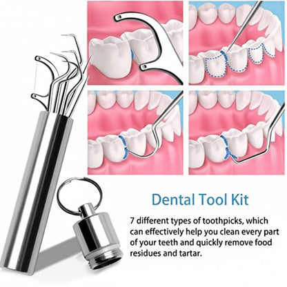 Toothpick Set Reusable Metal Toothpicks Travel Case