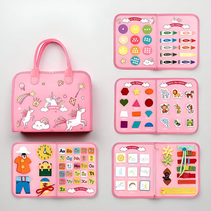 Toy Sensory Montessori Activity Board Travel Case