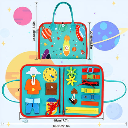 Toy Sensory Montessori Activity Board Travel Case