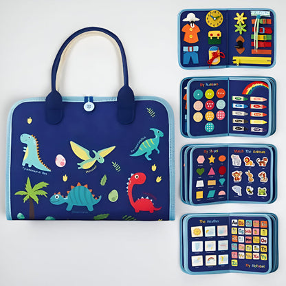 Toy Sensory Montessori Activity Board Travel Case