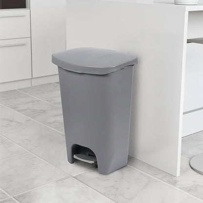 13 Gallon White Kitchen Trash Can Step Pedal Odor Protection