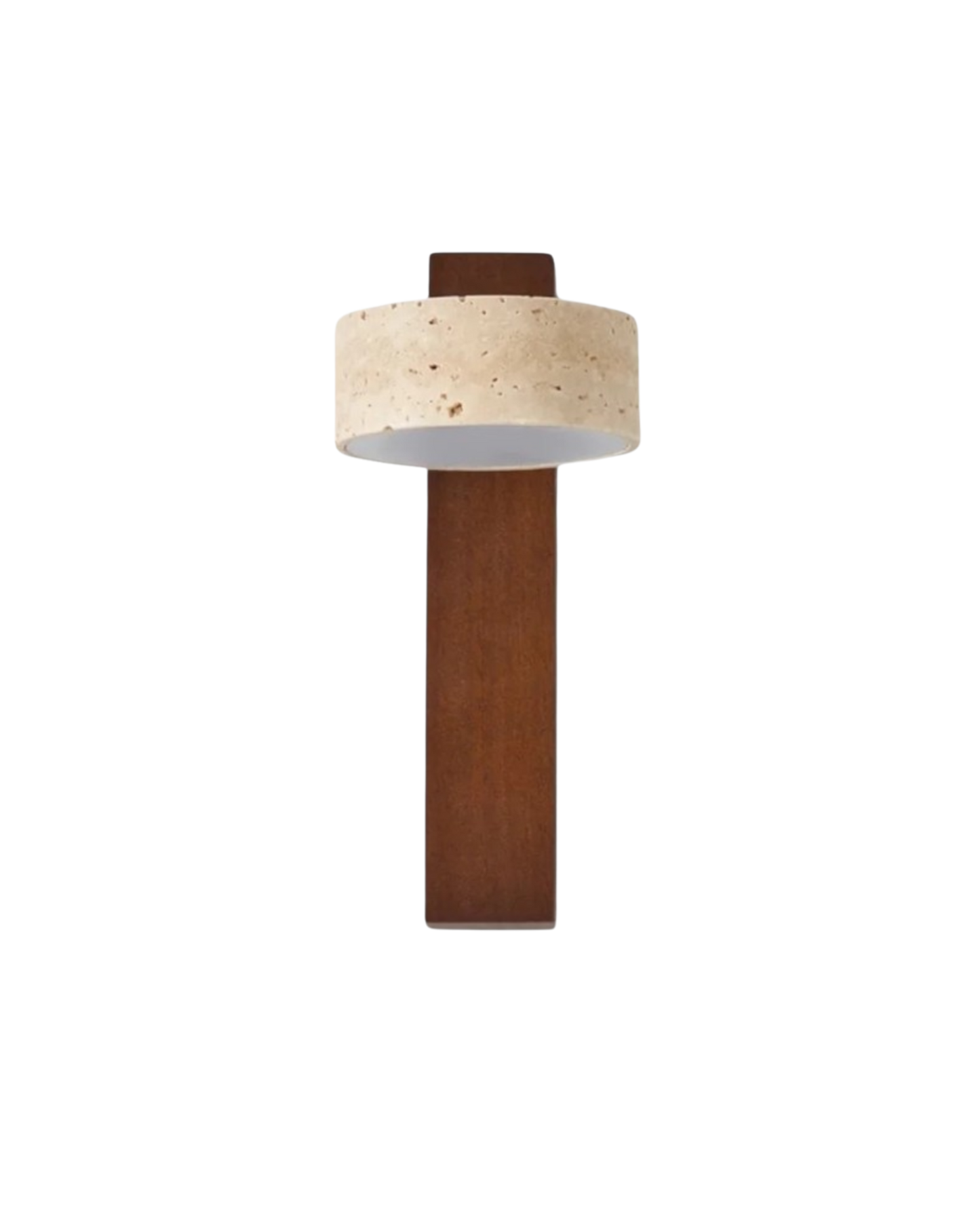 Travertine Wall Lamp | Modern Stone & Wood Sconce