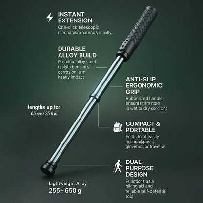 Walking Stick Telescopic Hiking Pole Alloy Outdoor Stability Support
