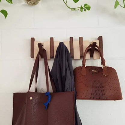 Wall Hook Wooden Rack Folding Piano Style Hanging Organizer
