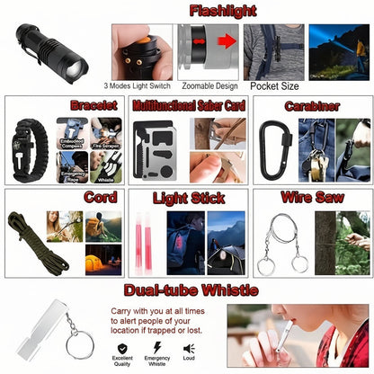 Tactical Survival Gear Backpack Multi Tool First Aid Kit