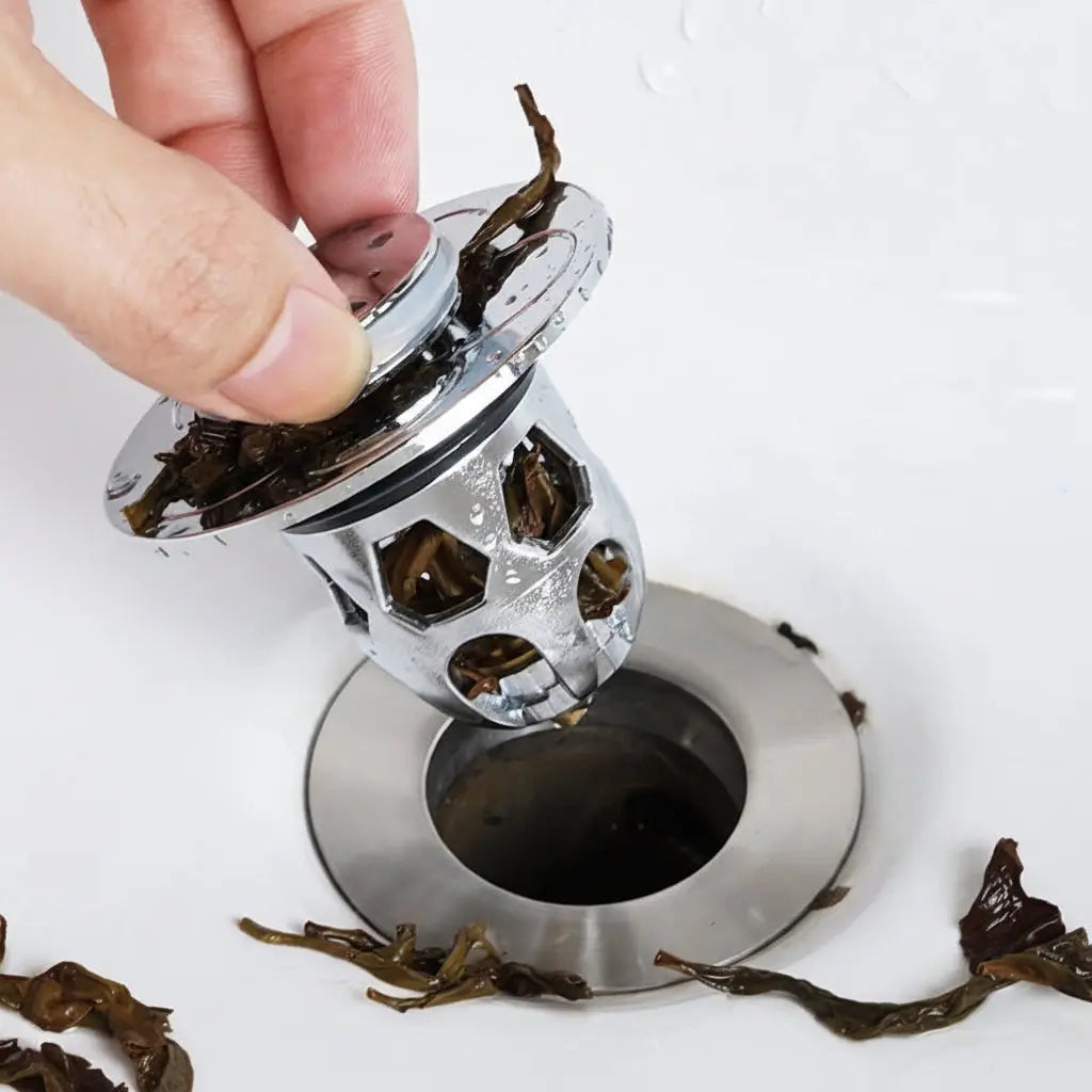 Sink Drain Stopper Pop Up Stainless Steel Anti Clog Bathroom Plug