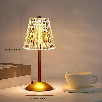 Crystal Touch Table Lamp | USB Rechargeable