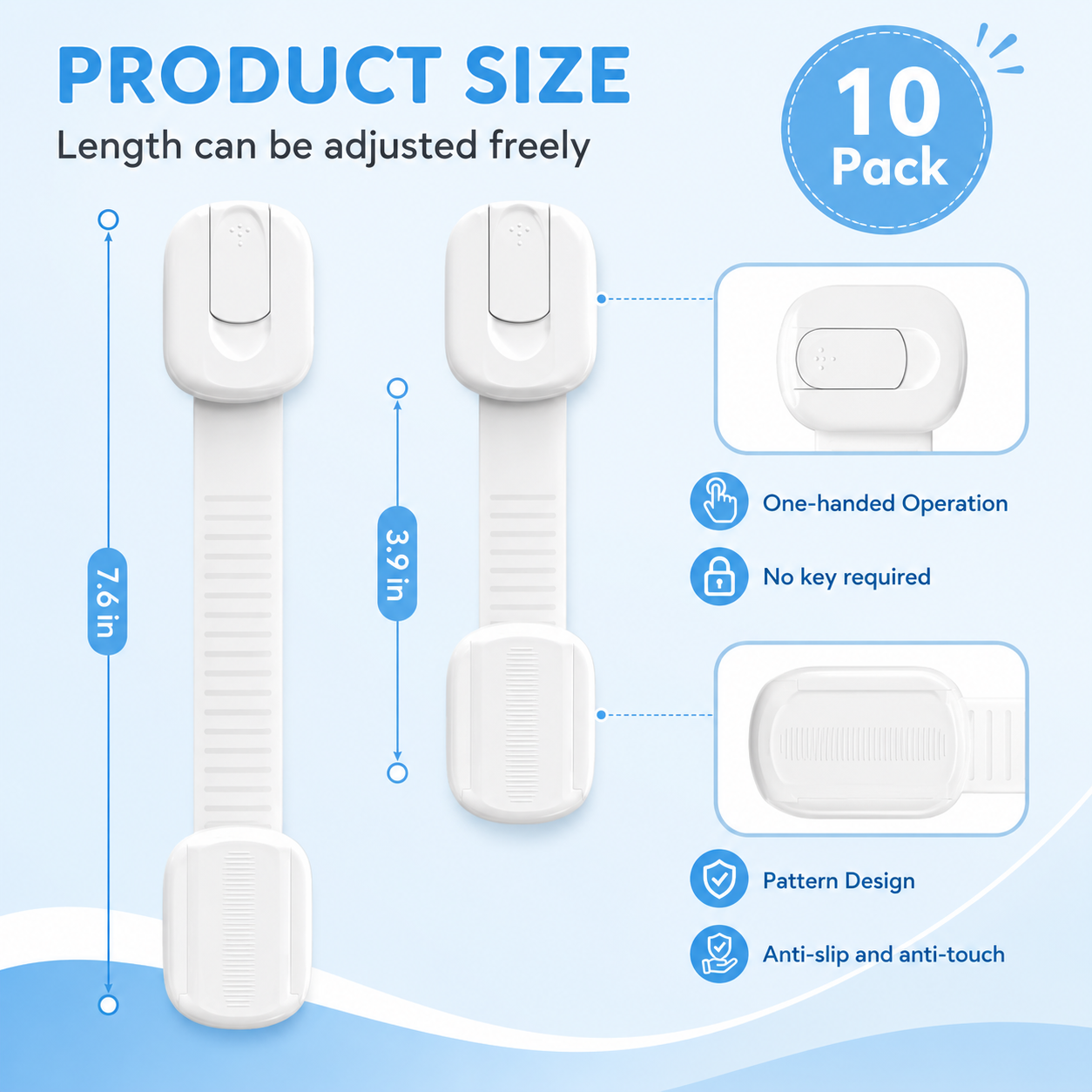 Baby Proof Cabinet Locks Child Safety Adhesive Straps