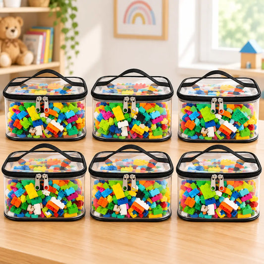 Transparent Mesh Toy Storage Bag | Large Capacity Organizer for Toys, Puzzles & Building Blocks