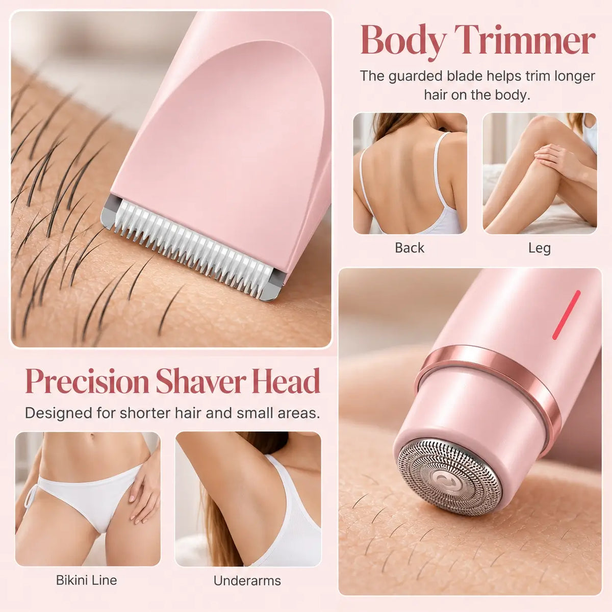 2-in-1 Dual Comfort Bikini Hair Trimmer