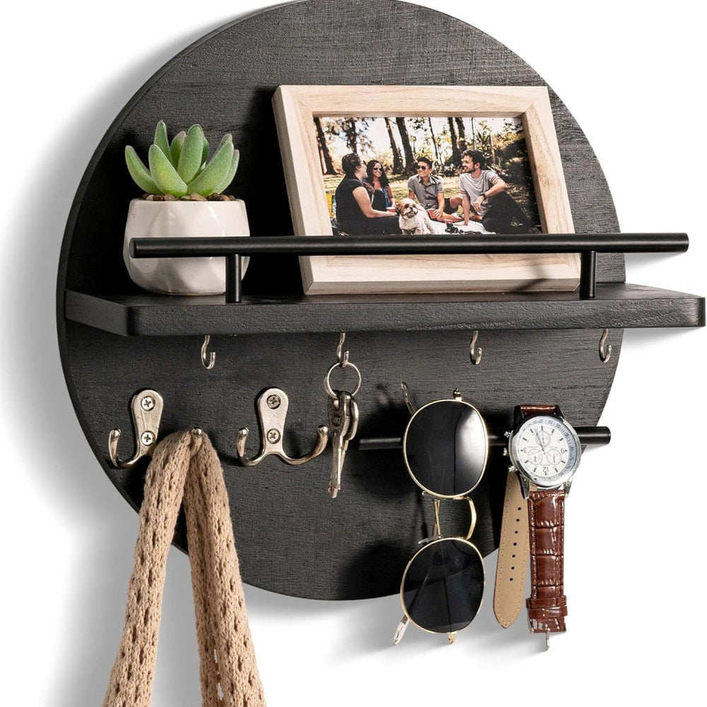 Round Wooden Key Holder | Stylish & Eco-Friendly Wall Organiser