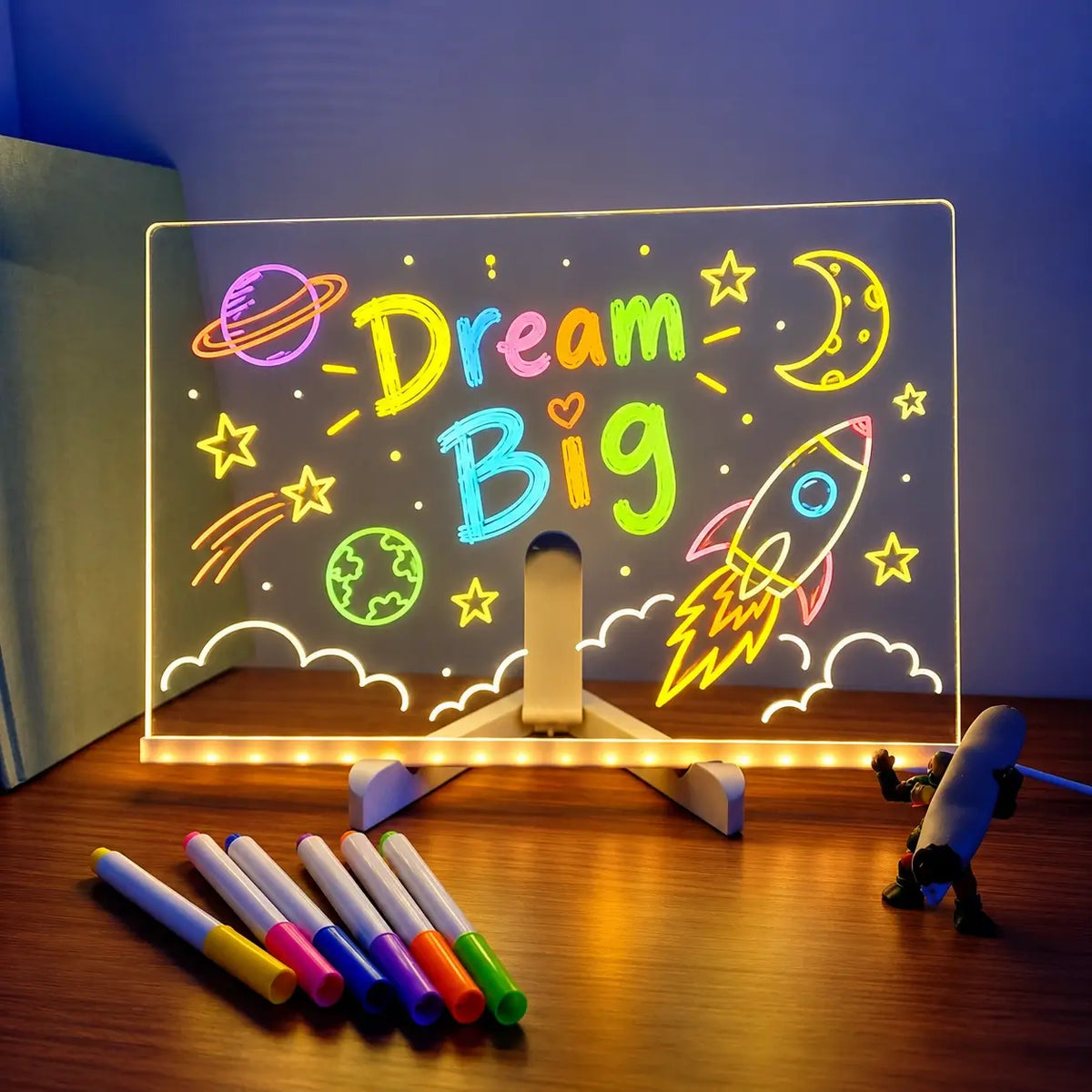 Drawing Writing Board LED Light Kids Creative Surface