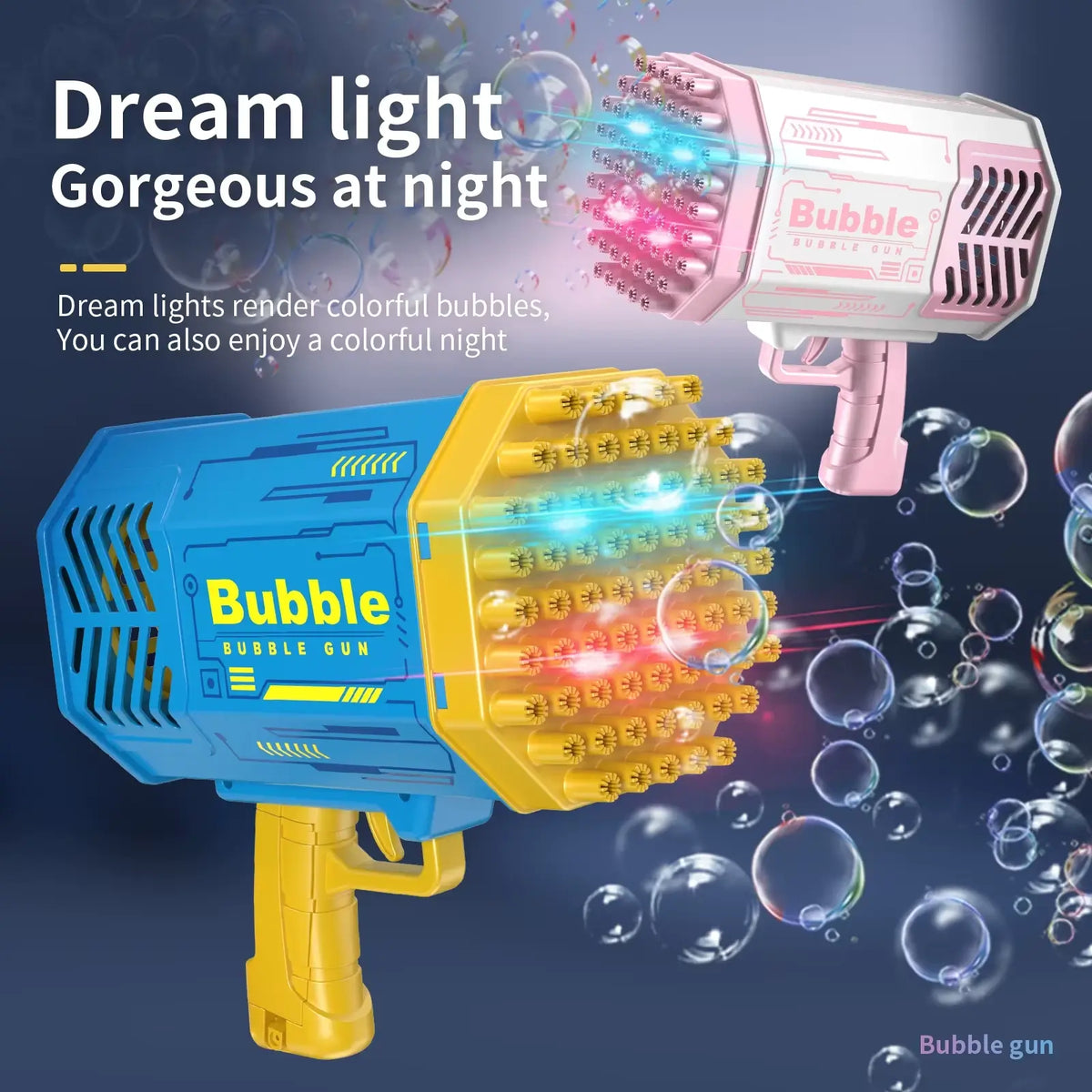 Bubble Gun LED Bubble Blower Toy Outdoor Kids Play