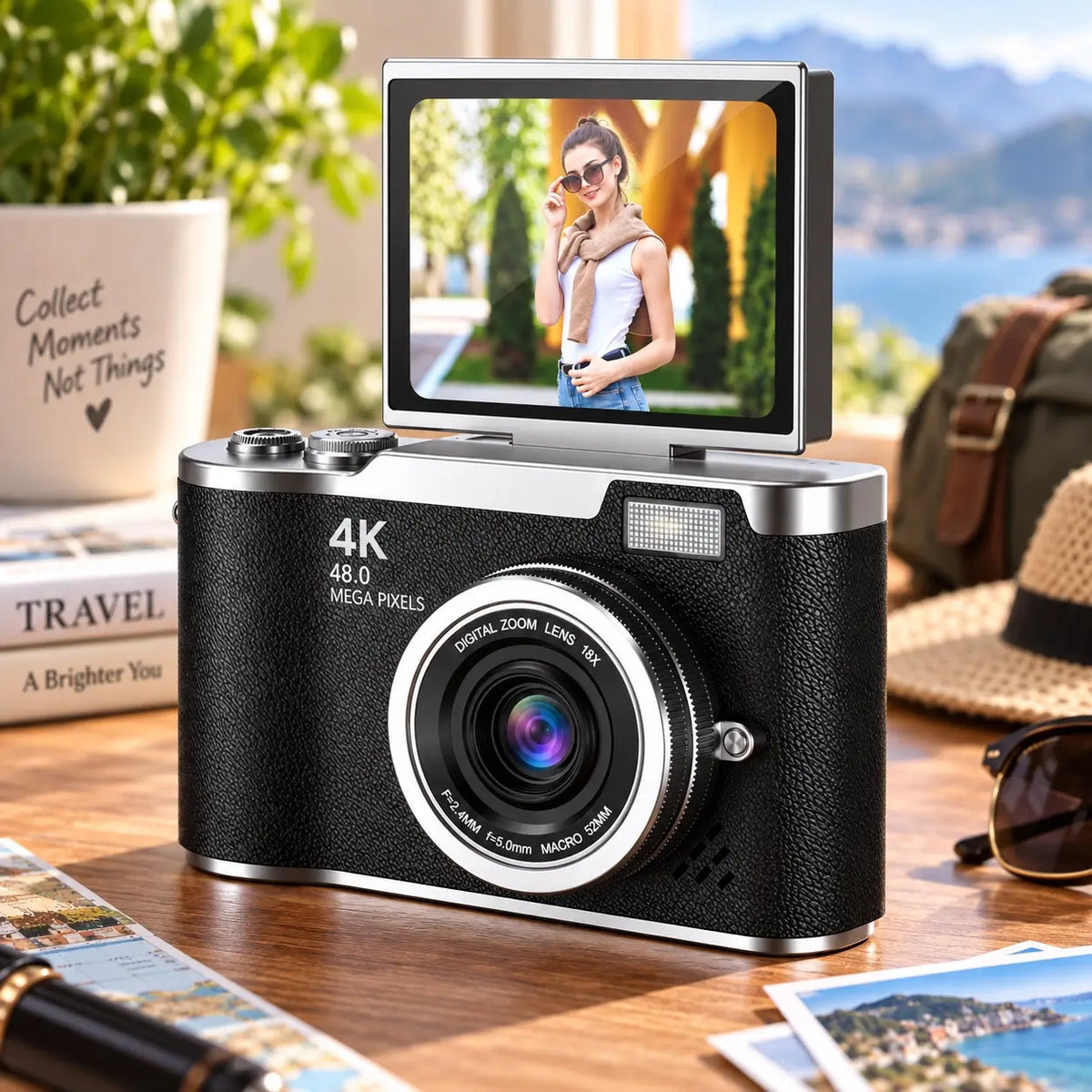 4K Digital Camera 48MP Flip Screen 8X Zoom