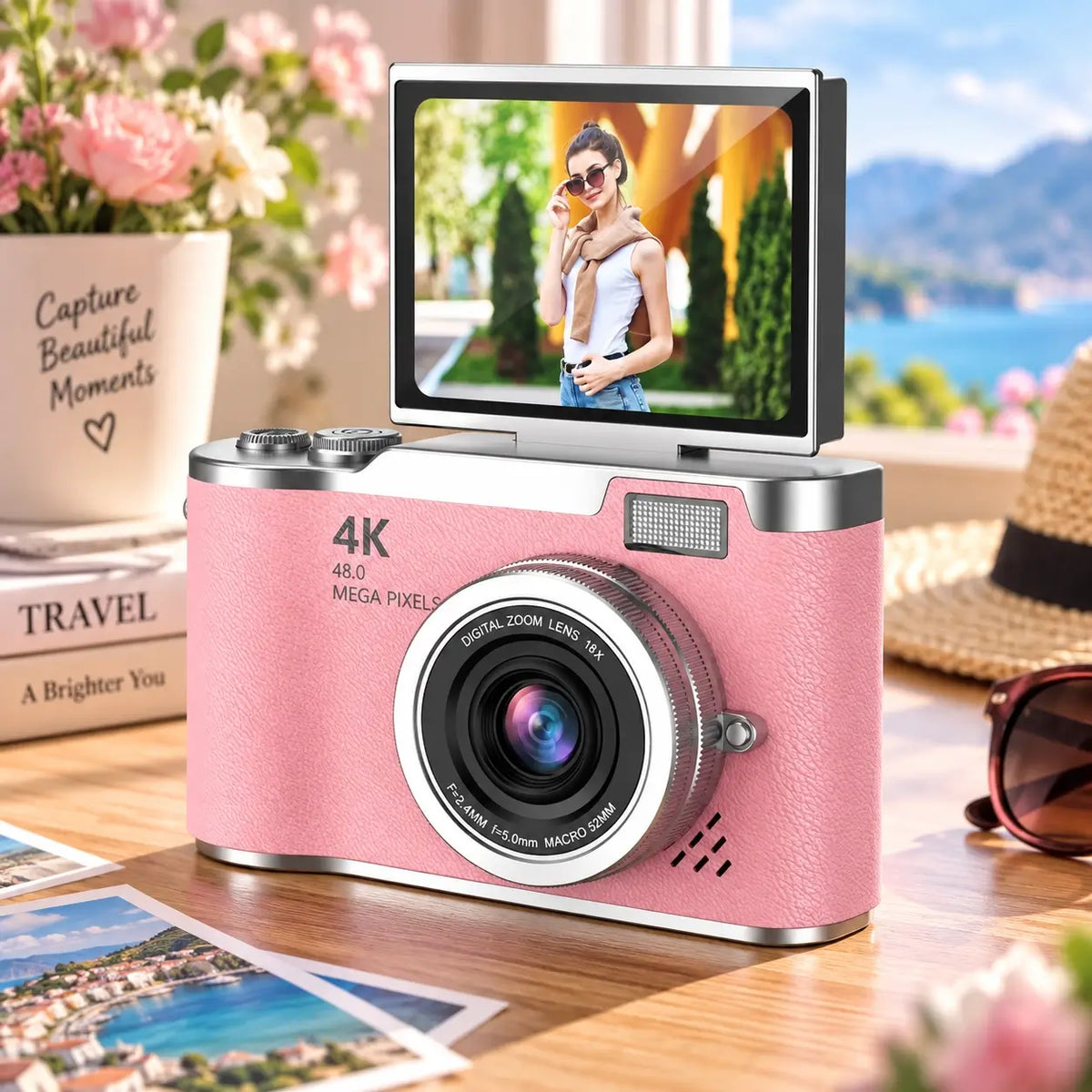 4K Digital Camera 48MP Flip Screen 8X Zoom