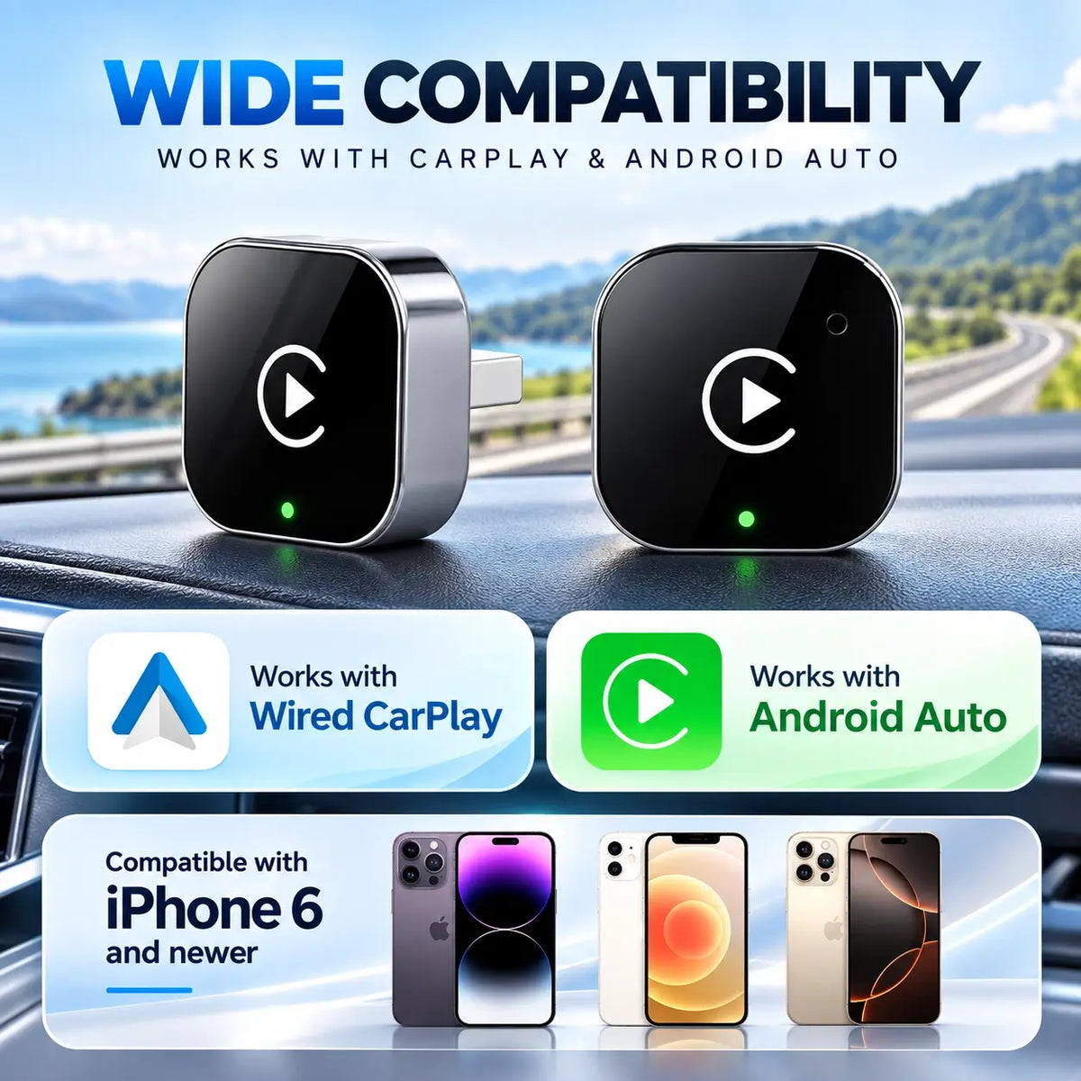 Wireless CarPlay and Android Auto Adapter