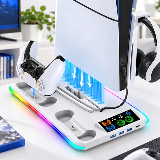 PS5 RGB Cooling Stand with Controller Charging Dock